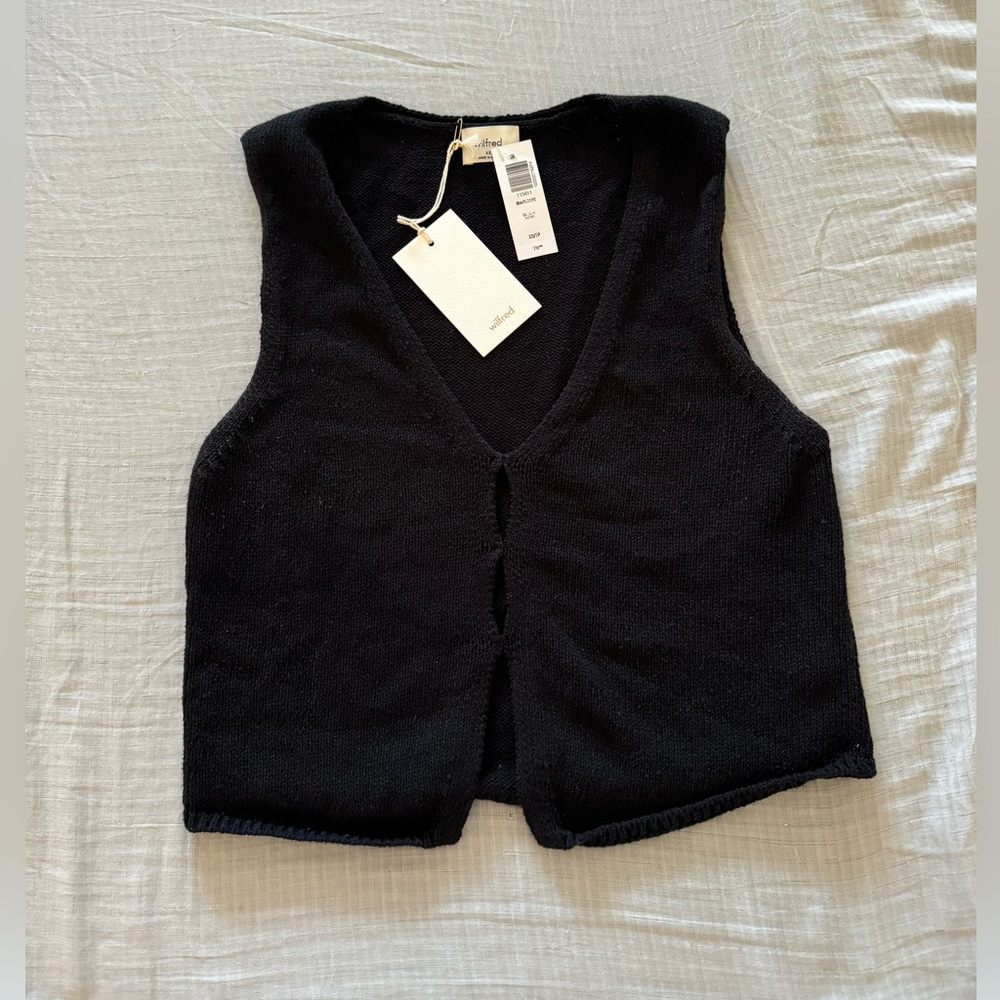 Aritzia Wilfred Basque Sweater Vest black NWT
